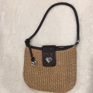 Brighton straw and leather hand bag